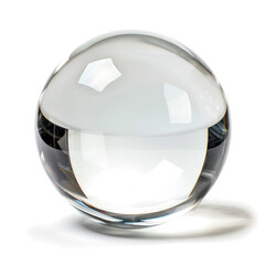 crystal ball side view isolate on transparency background