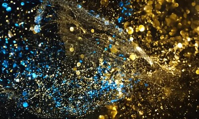 Poster - Dazzling underwater light show in a serene lake at twilight creating mesmerizing patterns. Generative AI
