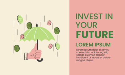 Wall Mural - modern presentation infographic for investment, finance, saving, business design template can be use
