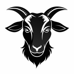 Wall Mural - Goat head minimal logo, Goat face silhouette vector illustration