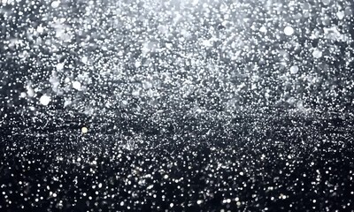 Poster - Captivating movement of shimmering particles in a dark environment recreates the essence of a magical night. Generative AI