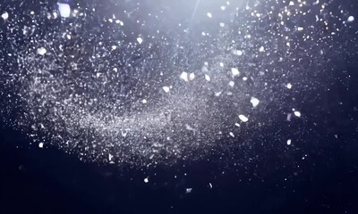 Poster - Dazzling particles dance in ethereal light, creating a mesmerizing cosmic display in the dark sky on a serene night. Generative AI