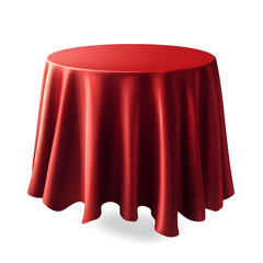 Wall Mural - Illustration of round red tablecloths vector realistic  style on a isolated white background