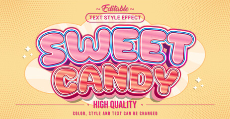 Canvas Print - Editable text style effect - Sweet Candy text style theme.