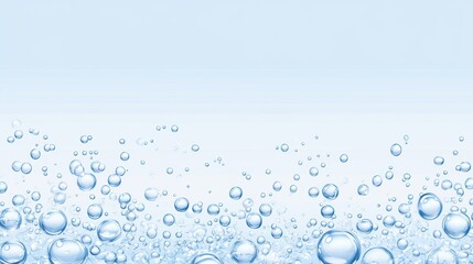 Wall Mural - Bubbles underwater on clear blue background