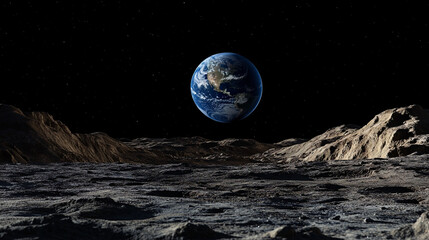 Wall Mural - moon over the earth