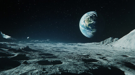Wall Mural - moon over the earth