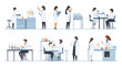 © Oksana - Scientists in laboratory wearing  lab coats flat style illustration set isolated on a white background