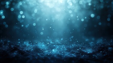 Wall Mural - enchanting blue bokeh lights background with abstract sparkle