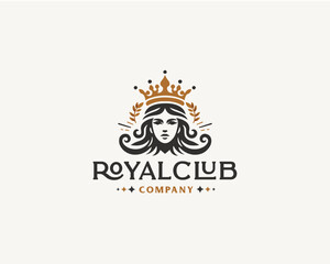 Luxury crown king and queen elegant logo design for business company