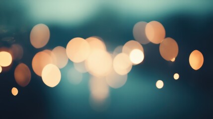 Enchanting golden bokeh light pattern on tranquil backdrop