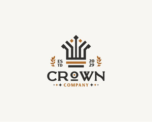 Luxury crown king and queen elegant logo design for business company