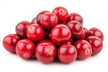 Wall Mural - Fresh ripe cranberries on white background