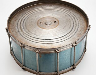 Old steel drum isolated on white background. Ai generated image