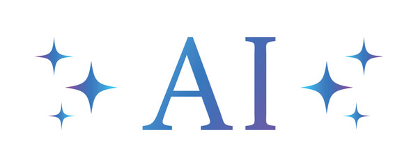 Poster - ai symbol icon. colorful artificial intelligence generate button with star for app, website, ui. tra