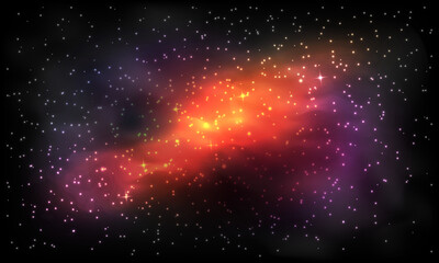 Wall Mural - Sky galaxy cloud nebula stars dark night universe milky way cosmos vector background