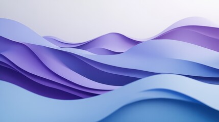 Wall Mural - Purple-blue paper waves