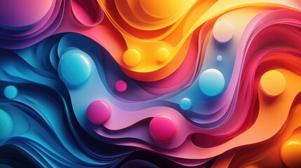 Wall Mural - Abstract colorful paper wavy background