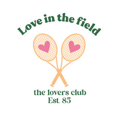 tennis logo, rackets whit hearts