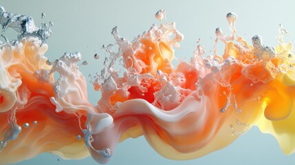 Wall Mural - 3D abstract flowing colors