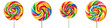 © Png - Video - Photo - Colorful lollipop with swirls of bright candy hues cut out transparent isolated PNG
