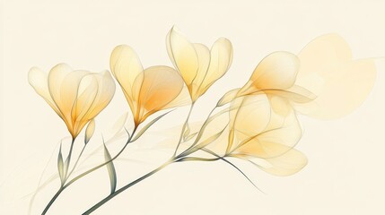 Wall Mural - Simple transparent yellow petal background material