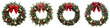 © Png - Video - Photo - Festive Christmas wreath crafted from lush evergreen branches ,cut out transparent isolated PNG