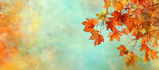 Canvas Print - Autumn Maple Branch Banner