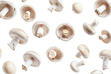 Aufkleber - Floating ingredient food, fungi in whole body, levitating in the air on a white background.