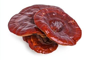 Aufkleber - Isolated Reishi mushroom (Lingzhi) on background, fresh fungi ingredient for cooking and healing.