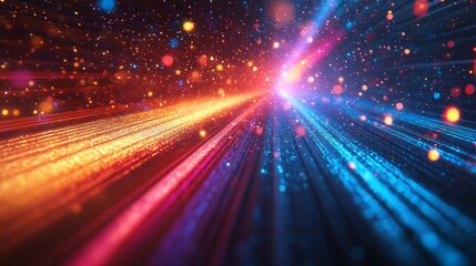 Poster - A colorful, glowing, and dynamic image of a starburst with a bright blue