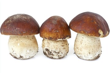 Aufkleber - A bunch of brown fresh mushrooms isolated on a dark background, fungi with high nutritional value.