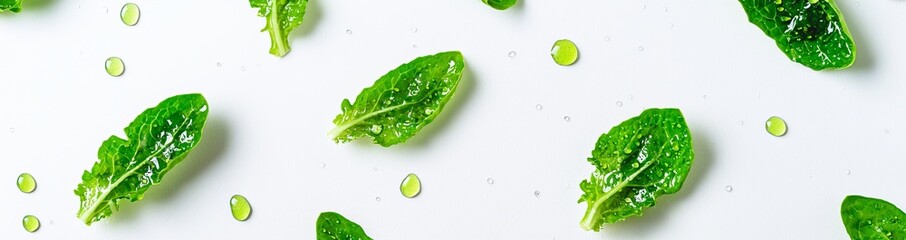 Poster - Fresh salad vegetables, healthy with organic food, Flat lay view of Green Butterhead Lettuce with leaves.