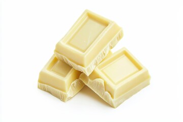 Poster - Close-up of white chocolate with chunks on a dark background.