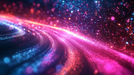 Aufkleber - A colorful, swirling galaxy of glittering lights