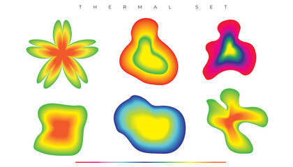 thermal map, heat map, abstract forms