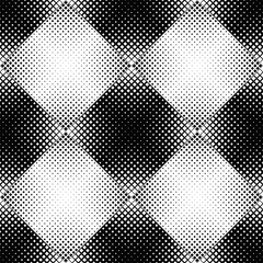 Poster - Monochrome seamless diagonal square pattern background design - abstract black and white vector graphic from squares