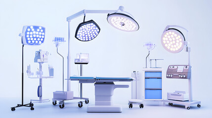 Surgical lighting equipment against white background