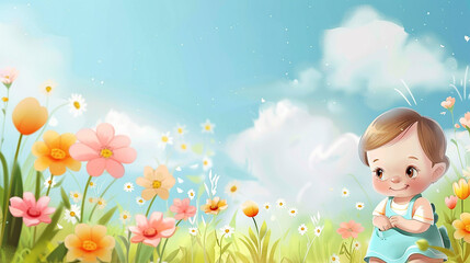 amazing baby cartoon education background wonderful