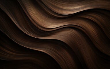 Wall Mural - Abstract Wavy Brown Wood Texture Background.