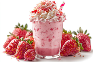 Sticker - Strawberry milkshake with whipped cream