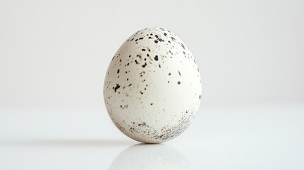 Poster - a solitary speckled egg rests on a smooth surface, showcasing its unique texture and minimalist beau