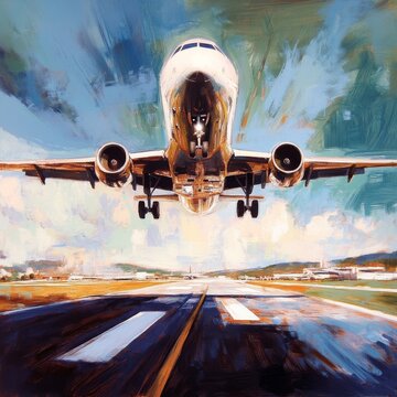These prompts capture the moment of an airplane ascent from various perspectives and settings, emphasizing the dynamic nature of takeoff.