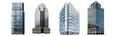 © Luckygraphics - Collection of tall office building realistic image on white or transparent background