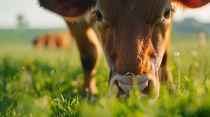 close-up of a cow, farm, pasture