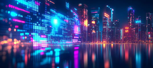 Poster - Innovative technology background for financial markets or stock markets. Stock image.