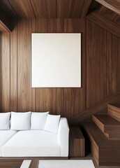 Wall Mural - Poster frame mock-up in a home interior, rendered in 3D