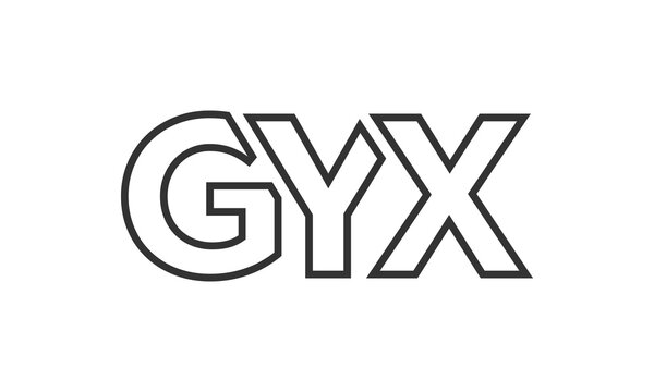 GYX logo design template with strong and modern bold text. Initial based vector logotype featuring simple and minimal typography. Trendy company identity.