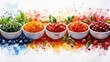 © Oksana - Assorted spices and herbs in bowls with vibrant colors