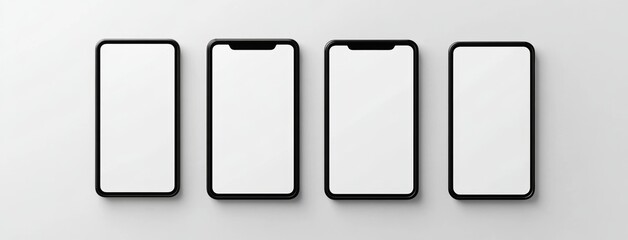 Poster - A mockup of a phone screen. Social media promotion. Advertising on a smartphone display. A view of the front of a 3D cell phone with shadows. A smartphone screen mockup.